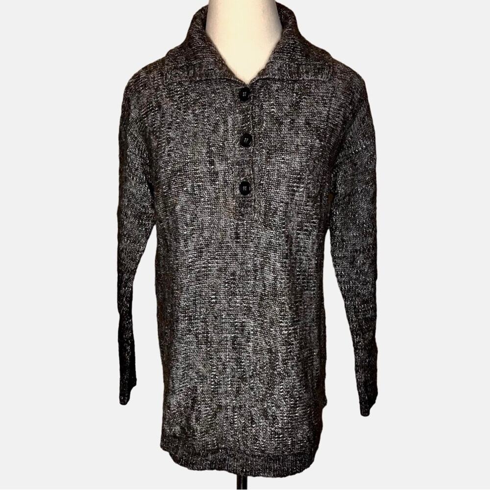 J. Crew Size XS Marled Knit 1/2 Button Collared Sweater-Woman-Wool/Alpaca Blend